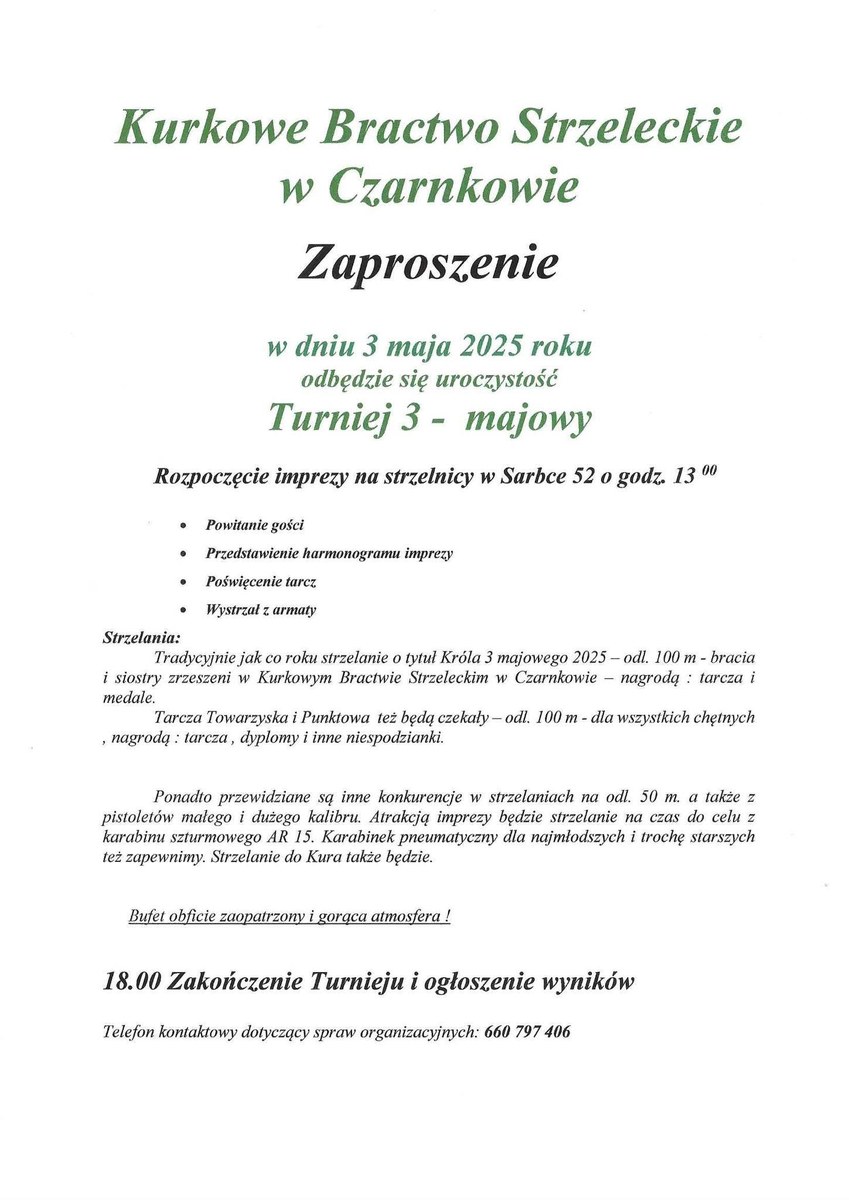 Turniej 3-majowy 2025 – zaproszenie