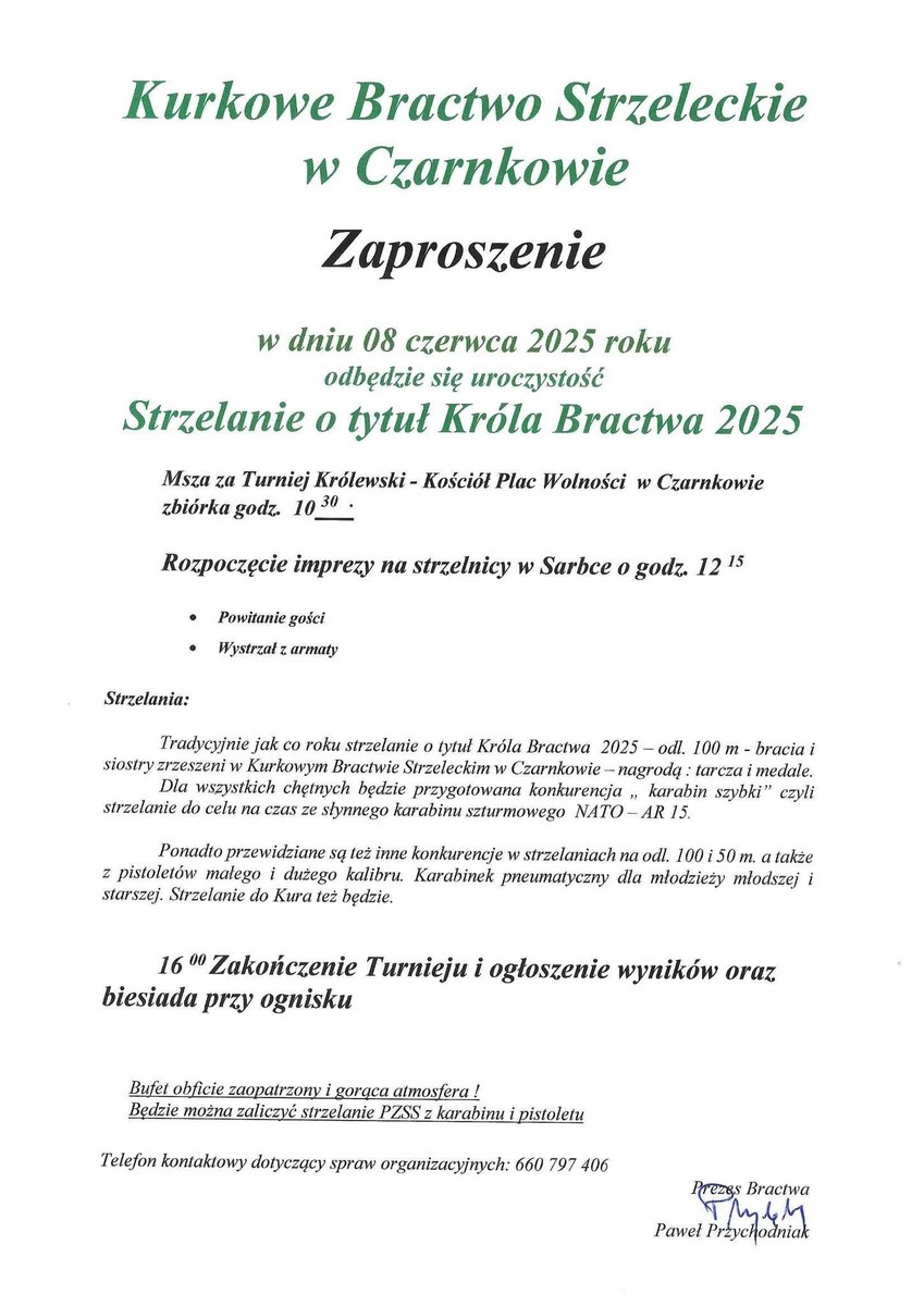 Turniej Królewski — zaproszenie (Zielone Świątki)